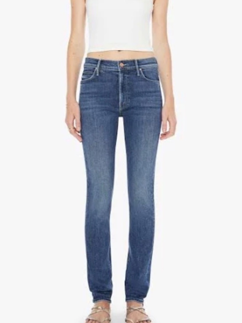 MOTHER Jeans Size 25 High Rise Slim Straight Vintage Wash Denim